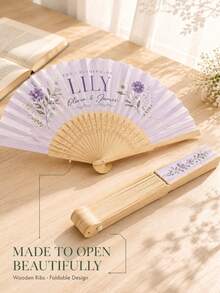 客製化文字摺疊手扇，個性化婚禮派對禮品扇，女士可摺疊個性化手扇，可客製化摺疊扇，可客製化裝飾手扇，木製手扇，生日禮物，婚禮禮物，週年紀念，新娘婚前派對禮物 - 彩色 - 查看 7