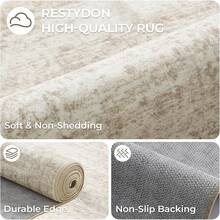 Alfombra de pasillo antideslizante para dormitorio, alfombra lavable con reverso de goma - Alfombra suave de pelo corto para cocina, lavandería, baño (61 x 244 cm, beige/marfil) - Albaricoque - Ver 7