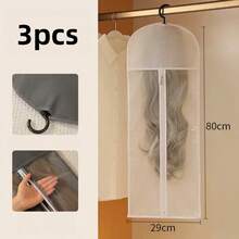 3pcs/2pcs/1pc Tas Penyimpanan Wig, Tas Penyimpanan Wig Portabel dengan Pengait Plastik, Tahan Debu dan Lembap, Pengait Wig, Praktis untuk Penyimpanan dan Perjalanan - View 12