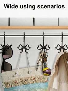 24/12pcs Shower Curtain Hooks, Rust-Proof Zinc Alloy Curtain Rings, Decorative Bow-Shaped S-Hooks, Suitable For Bathroom, Bedroom, Living Room, Home Decor, Holiday Party, Hotel - Multicolor - View 6
