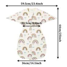 Infant Swaddle Sleeping Bag, Newborn Long Sleeve Anti-Kick Swaddle, Double Zipper Baby Printed Sleep Sack, All-Season Infant Home Swaddle, Fresh Rainbow Swan Cloud Star Multiple Patterns, Suitable For Full Month Gift, Baby Shower Gift, Baptism Gift, Christmas Newborn Gift, Soft Fabric Convenient For Nighttime Diaper Changes - Multicolor - View 3