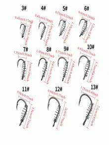 10pcs/Box Silver Spring Ise-Ni Fish Hooks, High Carbon Steel Barbed Single Hooks For Wild Fishing Carp And Grass Carp - Silver - View 4