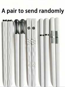 10/5/1 Pair Luxury Alloy Chopsticks, 5 Different Styles, Non-Slip, Heat-Resistant, High-End Black Alloy Chopsticks With Creative Floral Metal Decorative Head, Household Non-Slip Tableware Chopsticks - View 16