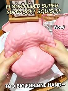 Realistic Brain Squeeze Toy, Extra Large Soft Squishy Toy, Funny Prank Stress Relief Finger Toy, Quirky Creative Decompression Toy, Unique Joke Gift For Party Tricks And Daily Stress Relief - Multicolor - View 4