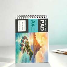 A4 Spiral Bound Flip Watercolor Sketchbook, Blank Solid Color Drawing Notebook, Professional Art Album, Artist Student Back To School Supplies, 1pc - Multicolor - View 7