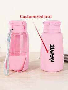 Personalized Custom Pet Water Bottle & Snack Storage 2-In-1 Small Gift, Fashionable & Portable, Suitable For Daily Use, Durable High-Quality Foldable Flip Lid Design, Leak-Proof, 500ml Large Capacity, Solves Your Pet's Drinking Needs - Multicolor - View 8