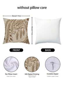 4 buah Sarung Bantal Tekstur Tenun Bohemian Datar 2D Warna Krem Beige, Cetakan Satu Sisi Artistik Dekoratif, Cocok untuk Ruang Tamu, Kamar Tidur, Sofa, Dekorasi Tempat Tidur, Isi Bantal Tidak Termasuk - Krem - View 7