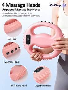 PinkSings Fascia Ring Massager, 12-Speed Adjustable Vibration, Home Fitness Use | Multi-Function Full Body Fascia Ring With Waist Belt, Portable Wireless Massager For Abdomen, Thighs, Arms - Multicolor - View 7