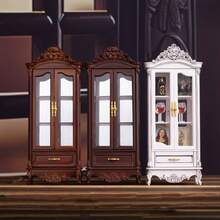 Ivory White Vintage Mini Wine Cabinet - Elegant Mini House Storage Rack With Arched Top, - Ideal Choice For Collecting Furniture And Historical Decor, Living Room Decoration, Classic Design, Desktop Decor, Must-Have For Handmade Enthusiasts, Realistic Mini Vintage Luxury Wine Cabinet Living Room Furniture - Multicolor - View 3