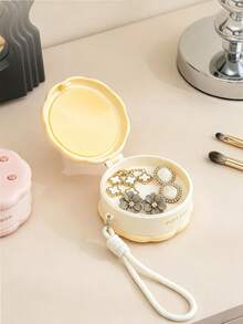 1pc Dual Layer Wet Dry Separation Makeup Puff Storage Case, High Appearance Portable Lidded Storage Box, Lightweight Dustproof Jewelry Organizer Box For Earrings Studs Cosmetic Puff Travel Carry Case With Ventilated Bottom - Multicolor - View 9