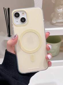 Casing Ponsel Magnetik Matte Warna Krem, Merah Muda, Biru, Kuning untuk Anak Perempuan, Kompatibel dengan iPhone 17 Pro, 16 Pro Max, Apple 15, Perlindungan Penuh, Anti Jatuh, dan Soft Cover 13. - Kuning - View 3
