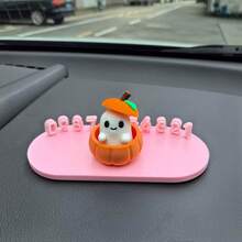 Nueva Alfombra Antideslizante Numerada de Halloween + Base de Calabaza + Sombrero de Fantasma Adorno Creativo DIY para Tablero de Coche de Halloween Decoración de Elfo de Calabaza Bienvenida Halloween con tu Coche - Set de 3 piezas de fantasma - Ver 6