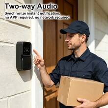 Wireless Video Doorbell, No App And Home WiFi Required, 4.3-Inch IPS Screen Two-Way Audio Intercom, Night Vision Doorbell Camera, Supports Up To 128GB TF Card (Card Not Included), USB Powered Indoor Monitor, Suitable For Apartments And Rental Homes - View 8