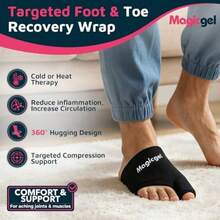 Foot Ice Pack Wrap And Toe Wrap For Gout Relief, Bunion, Plantar Fasciitis, Turf Toe, Broken Toe, Swelling, Foot And Toe Pain Relief, Hot And Cold Gel Therapy, Reusable Compression Support - As Pic - View 2
