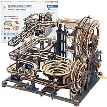 3D Wooden Puzzles For Adults Marble Run Model Building Kit LGA01 Marble Night City - As Pic - View 1