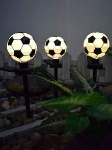1pc Outdoor Solar Garden Decorative Light, Football Decorative Ground Stake LED Light, Christmas Halloween Football Ground Stake Landscape Light - Multicolor - View 4