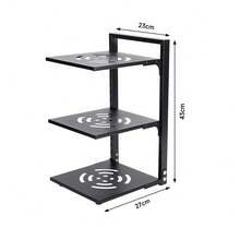 LIVINGANDHOME 2/3/4/5/7-Tiers Adjustable Kitchen Pot Rack Organizer,Pots And Pans Organiser Rack,Pot Pan Rack,Under Sink Storage Shelf Rack,Kitchen Storage Shelf Rack Organzier - Black - View 16