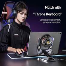 Foldable Phone Stand, Phone & Tablet Cooling Base, Desktop Phone Cooling Stand - Black - View 10