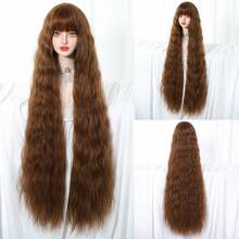 Topshe Copper Red 45 Inch Extra Long Curly Synthetic Wig With Bangs, Burnt Orange Wavy Soft Heat-Resistant Full Head Wig, Suitable For Women Halloween Cosplay Party Daily Wear, Perfect Choice For Lolita Style - Multicolor - View 12