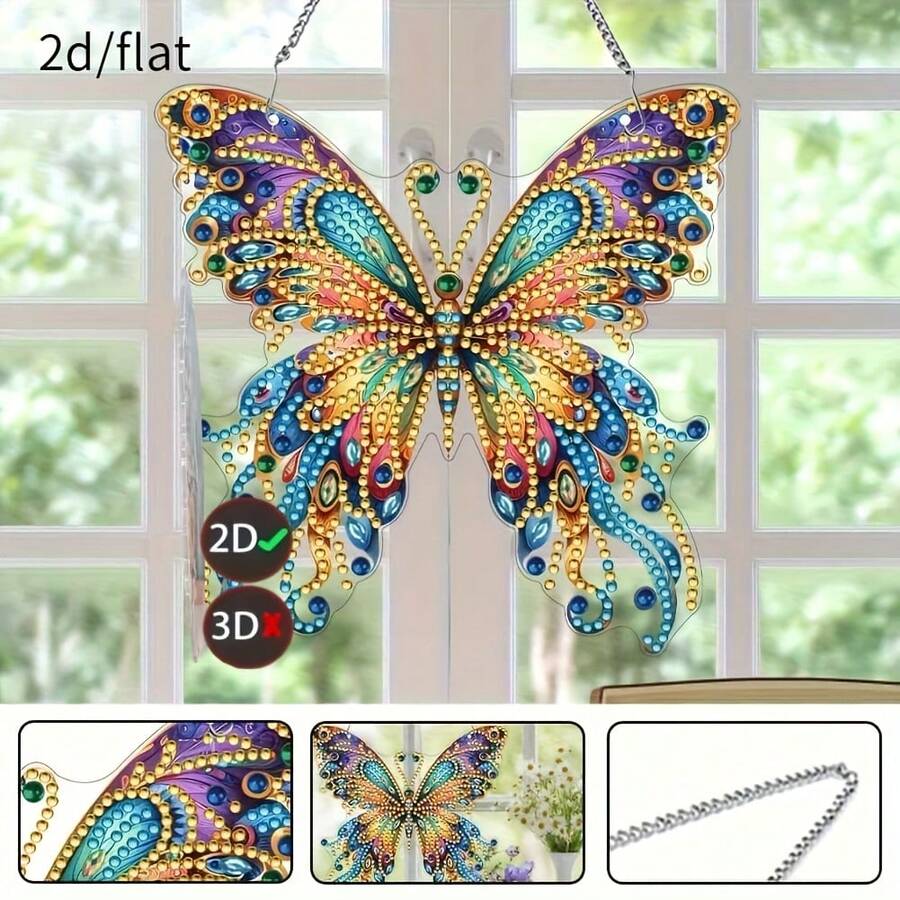 DIY 2D 鑽石畫套件-獨特不對稱形狀壓克力水晶,藝術居家裝飾 - A - 查看 1