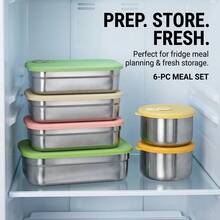 Portable 304 Stainless Steel Lunch Box With Lid, Divided Fruit Salad Food Storage Container, Leak Proof Bento Box, Dishwasher & Microwave Allowable, Suitable For Student Adult Use In School, Office, Outdoor Camping, Picnic,Travel, Back To School - Multicolor - View 8