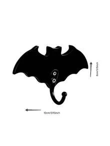 2pcs Halloween Black Bat Key Hooks, Wooden Creative Decorative Crafts - Multicolor - View 6