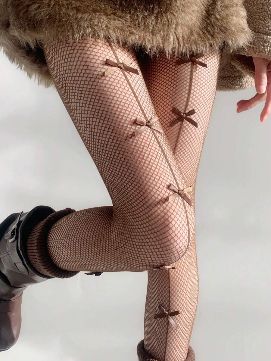 1 Pair Women's Sexy Cross Fishnet Pantyhose