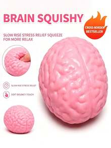 Realistic Brain Squeeze Toy, Extra Large Soft Squishy Toy, Funny Prank Stress Relief Finger Toy, Quirky Creative Decompression Toy, Unique Joke Gift For Party Tricks And Daily Stress Relief - Multicolor - View 5