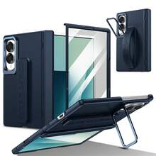 VIETAO 時尚設計相機支架手機殼，適用於 Galaxy Z Fold 4 5 6 7 8 Ultra，便攜式腕帶手機保護套 - 深藍色 - 查看 7