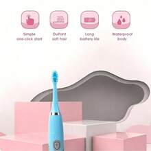 AXH. Electric Toothbrush Smart Cartoon Soft Bristle Toothbrush With Replacement Brush Heads - Multicolor - View 3