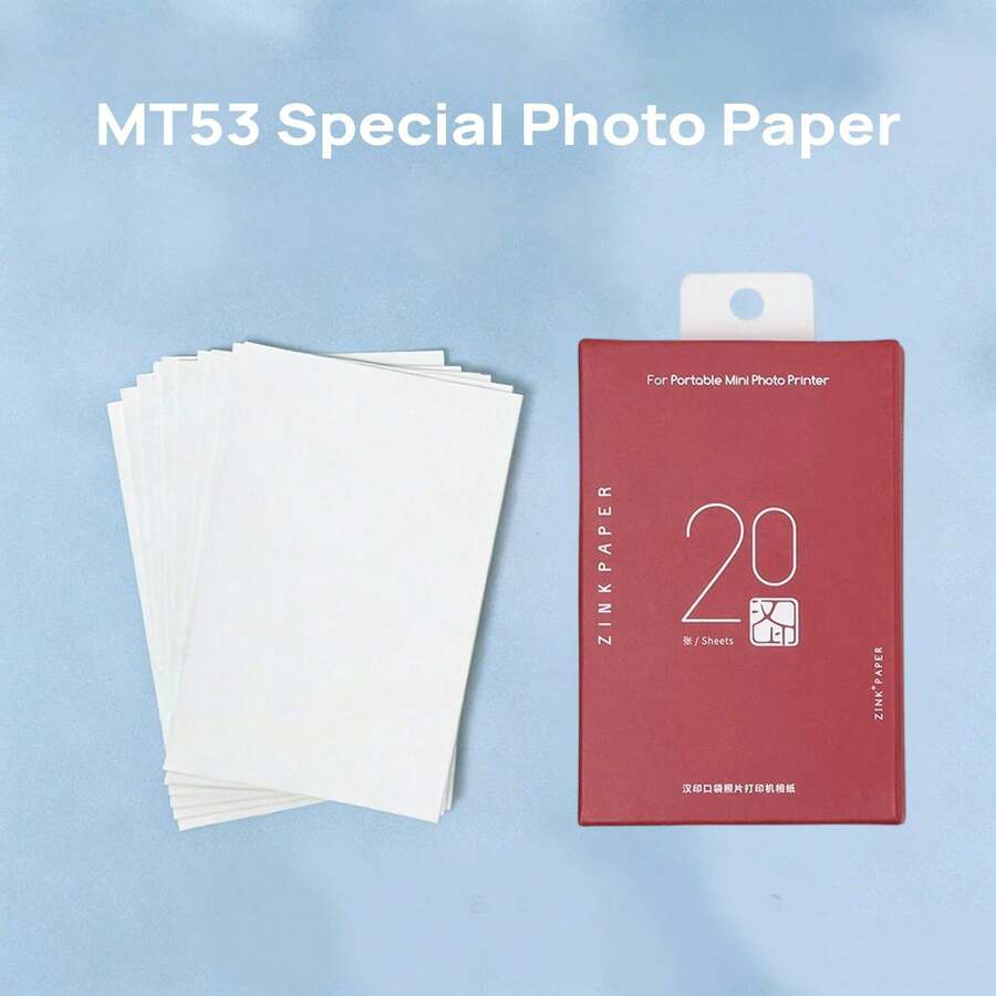 HPRT MT53 Dedicated Original Photo Paper, 3-Inch Photo Paper, Camera-Specific High-Adhesion Adhesive, Portable Pocket Photo Paper, Zink Inkless Printing Technology. - Multiple Items - View 1