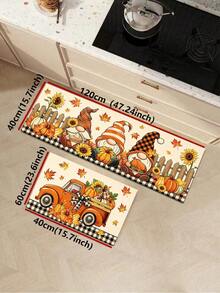 1/2pcs Autumn Thanksgiving Gnome Pumpkin Pattern Doormat, Outdoor Welcome Mat, Carpet, Autumn Floor Mat, Thanksgiving Front Door Mat - Multicolor - View 17