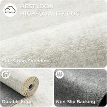 Alfombra de pasillo antideslizante para dormitorio, alfombra lavable con reverso de goma - Alfombra suave de pelo corto para cocina, lavandería, baño (61 x 244 cm, beige/marfil) - Beis - Ver 8