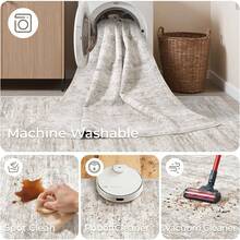 Alfombra de pasillo antideslizante para dormitorio, alfombra lavable con reverso de goma - Alfombra suave de pelo corto para cocina, lavandería, baño (61 x 244 cm, beige/marfil) - Granate - Ver 8