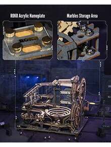 3D Wooden Puzzles For Adults Marble Run Model Building Kit LGA01 Marble Night City - As Pic - View 7