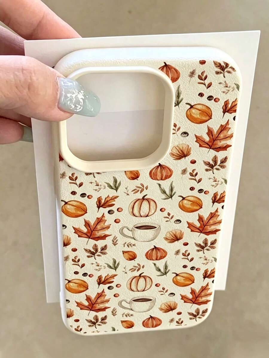 1 buah Casing Ponsel Tahan Benturan Motif Kopi Musim Gugur Vintage Fashion, Kompatibel dengan iPhone 18/18Pro/18ProMax/17/17Pro/17ProMax/16/16Pro/16ProMax/15/15Pro/15ProMax/14/13/12/11 - MultiWarna - View 1