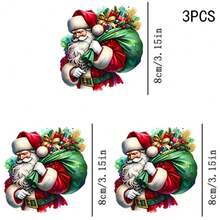 1pc/2pcs/3pcs Santa Claus With Large Gift Box Dreamy Holiday. Polyurethane Heat Transfer Stickers, Suitable For T-Shirts, Sweatshirts, Pillows, Backpacks And Handbags, Ideal Holiday Gift, Holiday Gift|Holiday Design|Durable Print - Multicolor - View 5
