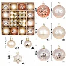 44pcs Christmas Painted Ball Gift Box 3cm/6cm Set Christmas Tree Decoration Ball Hanging Ornament - 44pcs-1 Box - View 9