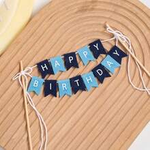 1 Set Happy Birthday Cake Banner, Mini Happy Birthday Cake Topper Sign, Rainbow Cupcake Topper, Colorful Cupcake Decorations, Banner For Boys Girls Party - Happy Birthday - View 3