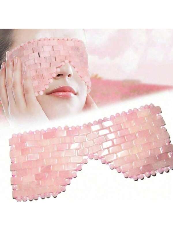 2 Sets Eye Mask Massage Stone Kit, Includes Hand-Woven Eye Mask And High-Polished Stone Gua Sha Tool, Multiple Colors Available, Suitable For Home Use And Beauty Salon