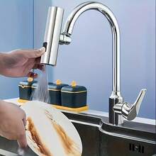 1 Set Kitchen Faucet Aerator, 3-In-1 Faucet Extension Head 360° Rotating Waterfall, Water-Saving Aerator, 3 Flow Modes | Polished End, Pressurized Extension Tube, Anti-Splash Nozzle, RV Kitchen Faucet, Kitchen Sink Faucet - Multi-color - View 5