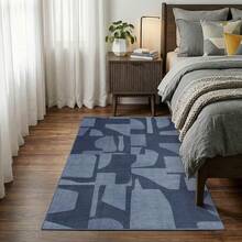 Latte&Fog Alfombras de 153 x 215 cm para Sala de Estar y Dormitorio,Moderna Abstracta Lavable, de Pelo bajo Antideslizante Estilo Boho para Sala de Estar, Oficina, Dormitorio(Negro 5x7ft) - Burdeos - Ver 3