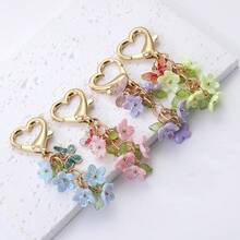 1pc Colorful Flowers Pendants DIY Accessories Earrings Charm Bag Keychain Gift Decoration Phone Pendant Valentine's Day Gift - Multicolor - View 3
