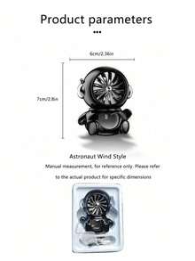 1pc Car Air Vent Aromatherapy Lightweight Astronaut Fragrance Fragrance Rotating Fan Decoration Long-Lasting Subtle Scent - Black - View 8
