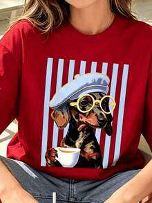 Women T-Shirts - Red - View 8