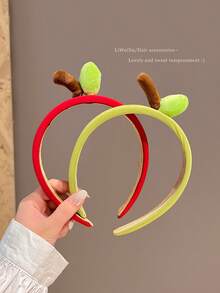 2pcs Apple Headband Cute Adorable Hairband For Washing Face Women Creative Cartoon Girl Photo Prop Hair Accessory Hair Clip - Multicolor - View 7