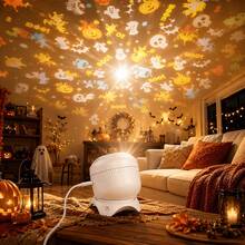 Upgraded 8-In-1 Theme Projection Night Light, Multi-Scene Patterns, USB Powered Rotating Projection Lamp, 360° Adjustable Angle, Creates Dreamy Light And Shadow Effects, Suitable For Baby Room, Birthday, Holiday Party, Wall And Ceiling Decoration - 8-in-1 - View 8