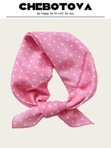 1pc 55X55CM Multicolor Polka Dot & Floral Print Square Scarf Headwrap Hairband Versatile Scarf Suitable For Daily Use - Multicolor - View 6