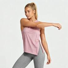 Adidas Women's Loose Comfortable Sports Tank Top, Knitted Round Neck Tank Top For Fitness Training, Spring/Summer, IM2671 - Pink Purple - View 2