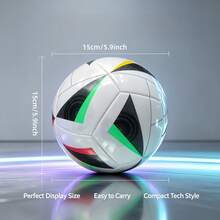 Soccer Ball Size 2, Fashionable Tech-Inspired Design With Creative Machine-Stitched Patchwork Appearance, Excellent Rebound Performance For Comfortable Sports Experience, Durable Surface Resistant To Outdoor Wear And Tear. Compact And Easy To Store, Suitable For Leisure Sports, Play, And Photography, Combining Practical Sports Value With Fashionable Visual Appeal. - Yellow - View 3